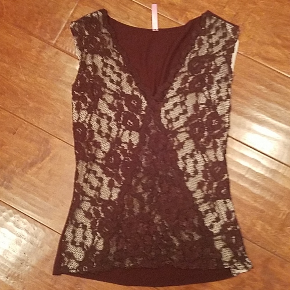 Eight Sixty Lace & Cotton Sleeveless Top